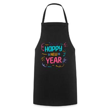 Réveillon du Nouvel An, Paix, Amour, Bonne Année - Tablier de cuisine - noir - Devant - AI Model Male 185 dark (185cm)