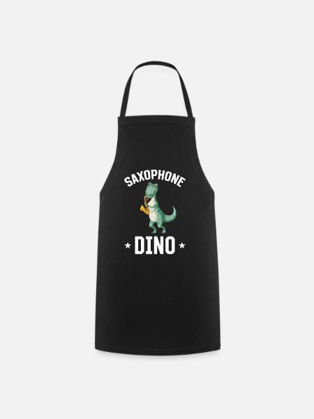 Saxophone Dinosaur Saxophonist Dino Saxophone Dino - Kochschürze - Schwarz