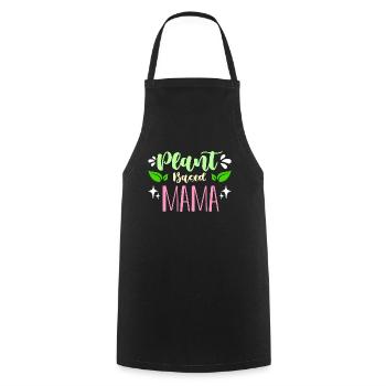 Régime végétalien à base de plantes Mama aime manger sainement - Tablier de cuisine - noir - Devant - AI Model Male 185 dark (185cm)