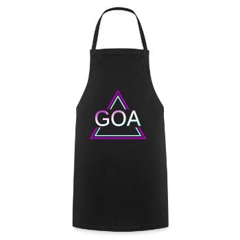 GOA Techno House Party EDM Festival Electro Rave - Cooking Apron - black - Front - AI Model Male 185 dark (185cm)