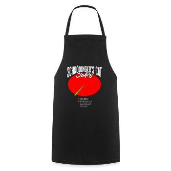 Les blagues du chat de Schrödinger Physique quantique - Tablier de cuisine - noir - Devant - AI Model Male 185 dark (185cm)