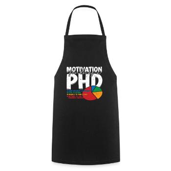 Motivation for the doctoral thesis on the doctoral title - Cooking Apron - black - Front - AI Model Male 185 dark (185cm)