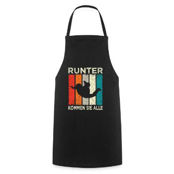 Skydive Skydiver Parachutist Parachute - Cooking Apron - black - Front - AI Model Male 185 dark (185cm)
