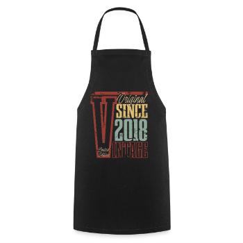 2018 Anniversaire Année de naissance Année de construction Vintage Rétro - Tablier de cuisine - noir - Devant - AI Model Male 185 dark (185cm)