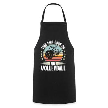 Volleyball - Cooking Apron - black - Front - AI Model Male 185 dark (185cm)