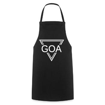 GOA Techno House Party EDM Festival Electro Rave - Cooking Apron - black - Front - AI Model Male 185 dark (185cm)