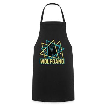 WOLFGANG Nom Tenue de loup pour le jour du nom avec le nom - Tablier de cuisine - noir - Devant - AI Model Male 185 dark (185cm)