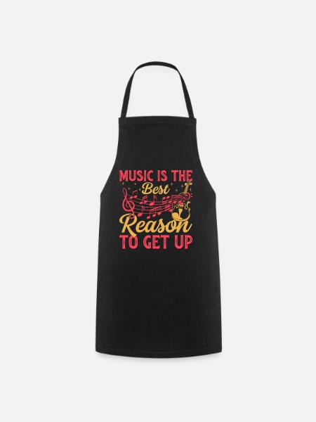 Music Is The Best Reason To Get Up - Double Bass - Kochschürze - Schwarz