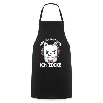 Kann Dich Nicht Hören Ich Zocke Gaming Panda - Kochschürze - Schwarz - Vorne - AI Model Male 185 dark (185cm)