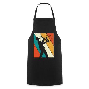 Saxophone Saxophoniste Saxophoniste - Tablier de cuisine - noir - Devant - AI Model Male 185 dark (185cm)