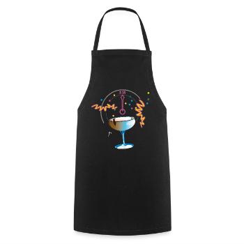 New Year's Toast Confetti - Cooking Apron - black - Front - AI Model Male 185 dark (185cm)