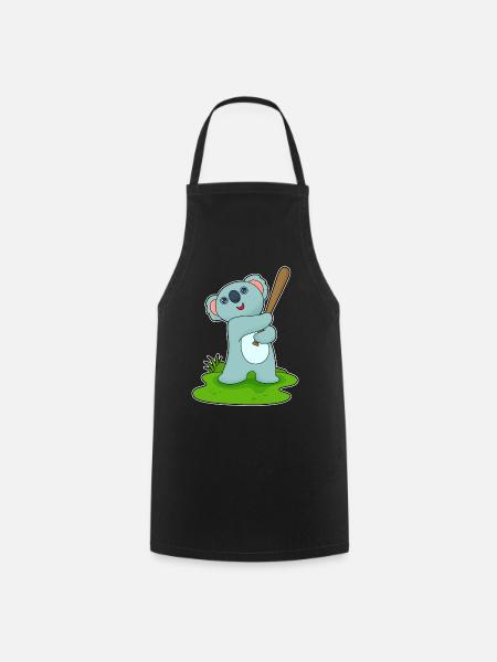Koala Baseball Baseballschläger - Kochschürze - Schwarz