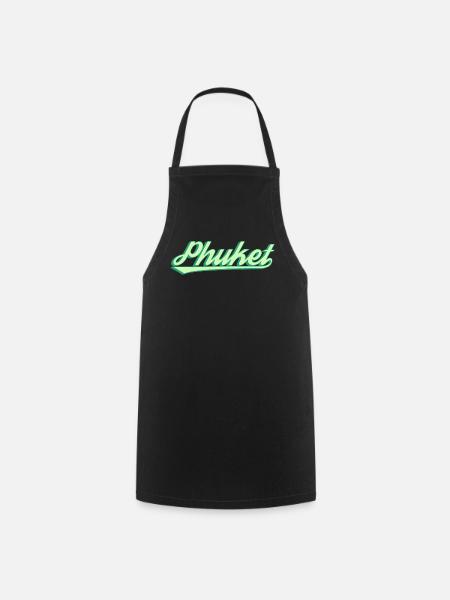 Phuket Retro Küstenscript - Kochschürze - Schwarz
