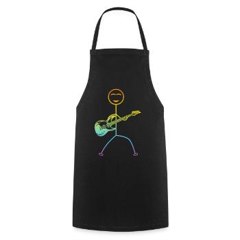 Guitare basse Stick Figure - Drôle de guitariste - Tablier de cuisine - noir - Devant - AI Model Male 185 dark (185cm)