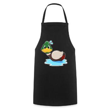 Ente Schwimmen - Kochschürze - Schwarz - Vorne - AI Model Male 185 dark (185cm)