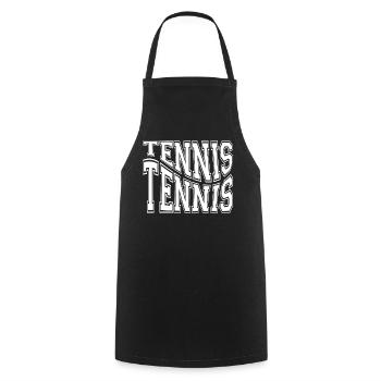 Tennis, joueur de tennis, fan de tennis - Tablier de cuisine - noir - Devant - AI Model Male 185 dark (185cm)