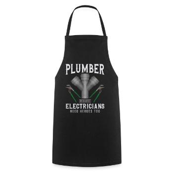 Plumbing Plumber Electrician - Cooking Apron - black - Front - AI Model Male 185 dark (185cm)