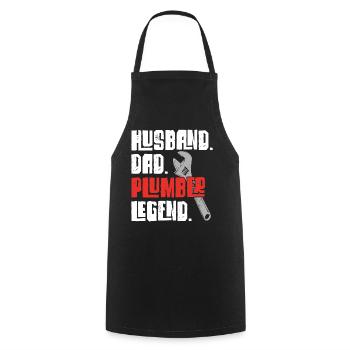 Plumbing Plumber Dad Vintage Retro - Cooking Apron - black - Front - AI Model Male 185 dark (185cm)