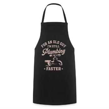Plumbing Plumber Grandpa Retired - Cooking Apron - black - Front - AI Model Male 185 dark (185cm)