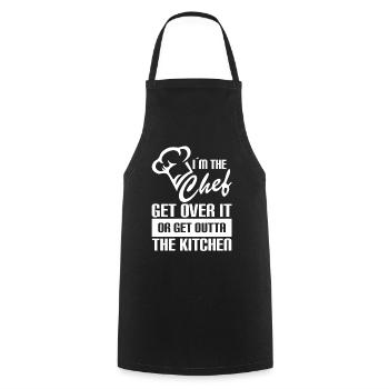 Je suis le chef surmonter ou disparaître - Tablier de cuisine - noir - Devant - AI Model Male 185 dark (185cm)