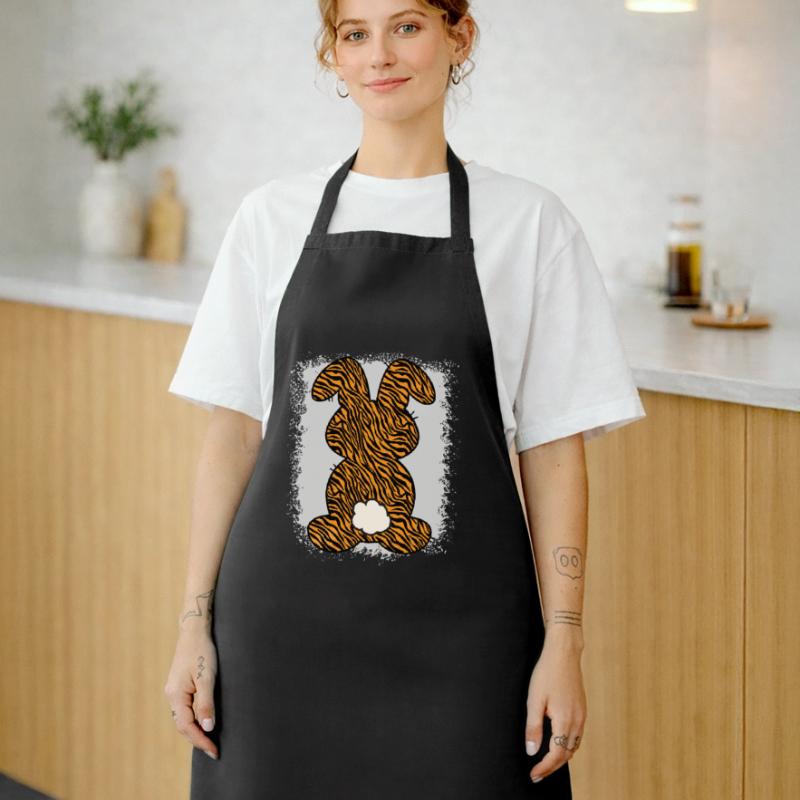 Tiger Pattern Rabbit Bleached Easter Cooking Apron