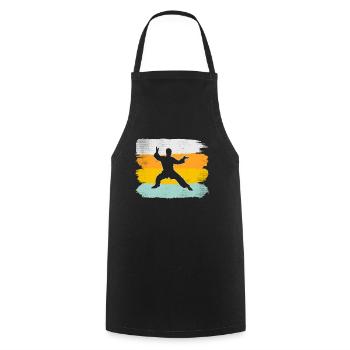 Martial Arts Retro - Cooking Apron - black - Front - AI Model Male 185 dark (185cm)