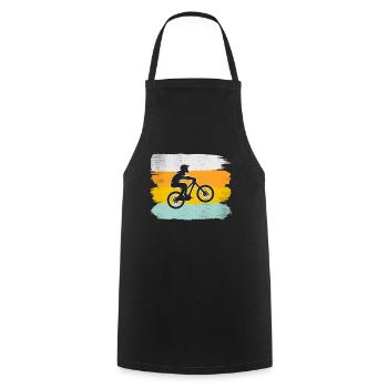 Mountain Bike Retro - Cooking Apron - black - Front - AI Model Male 185 dark (185cm)