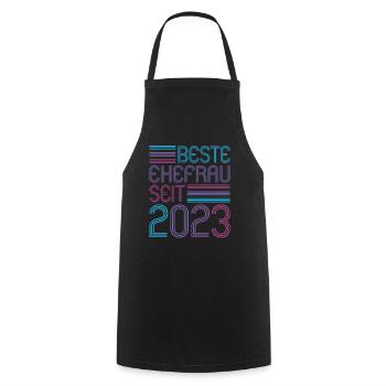 Meilleure épouse depuis 2023 1er anniversaire de mariage - Tablier de cuisine - noir - Devant - AI Model Male 185 dark (185cm)