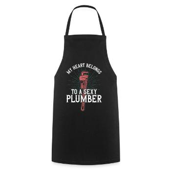 Plumbing Plumber Girlfriend Wife - Kochschürze - Schwarz - Vorne - AI Model Male 185 dark (185cm)