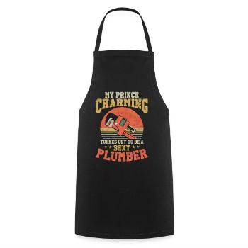 Plumbing Plumber Vintage Retro My - Cooking Apron - black - Front - AI Model Male 185 dark (185cm)