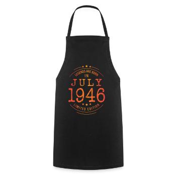 Geburtstag Juli 1946 Limited Edition Vintage - Kochschürze - Schwarz - Vorne - AI Model Male 185 dark (185cm)