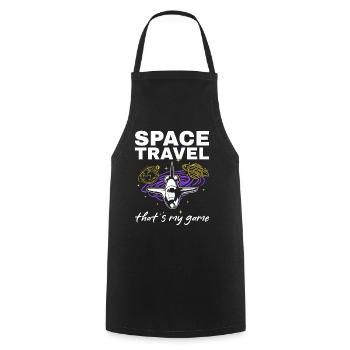 Space Travel That's My Game I Space Ship Aerospace - Cooking Apron - black - Front - AI Model Male 185 dark (185cm)