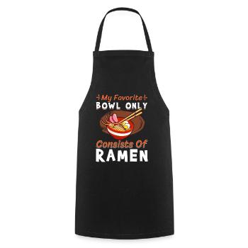 Mon bol préféré est juste les ramen - Tablier de cuisine - noir - Devant - AI Model Male 185 dark (185cm)