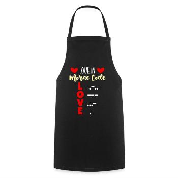 Ham Radio Love In Morse Code Love Radio Operator - Kochschürze - Schwarz - Vorne - AI Model Male 185 dark (185cm)