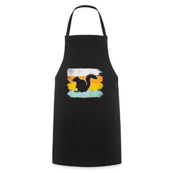 Squirrel Retro - Cooking Apron - black - Front - AI Model Male 185 dark (185cm)