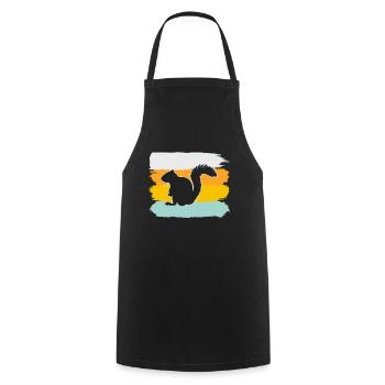 Squirrel Retro - Cooking Apron - black - Front - AI Model Male 185 dark (185cm)