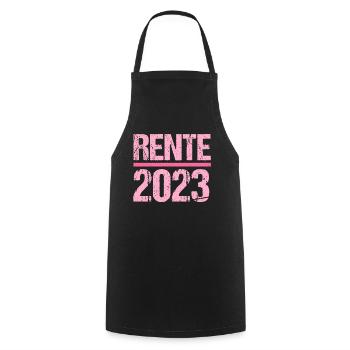 Rentner 2023 Rentnerin 2023 Rente 2023 - Kochschürze - Schwarz - Vorne - AI Model Male 185 dark (185cm)