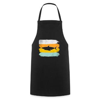 Shark Retro - Cooking Apron - black - Front - AI Model Male 185 dark (185cm)