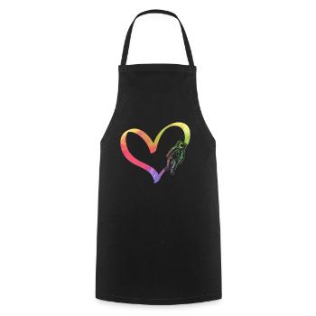 Voyage spatial Coeur Astronaute Aérospatiale Espace Astro - Tablier de cuisine - noir - Devant - AI Model Male 185 dark (185cm)