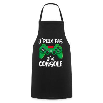 J'Peux Pas J'ai Console idee cadeau ado garçon - Tablier de cuisine - noir - Devant - AI Model Male 185 dark (185cm)