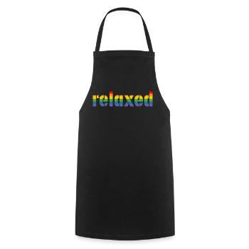 Pride Rainbow Tshirt relaxed LGBT lgbtqi queer - Kochschürze - Schwarz - Vorne - AI Model Male 185 dark (185cm)