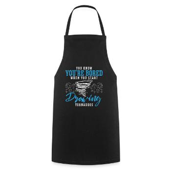 Tornadoes You Know You're Bored When Meteorologist - Cooking Apron - black - Front - AI Model Male 185 dark (185cm)