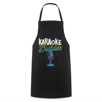 Karaoke Singer Friends Besties 80s - Kochschürze - Schwarz - Vorne - AI Model Male 185 dark (185cm)