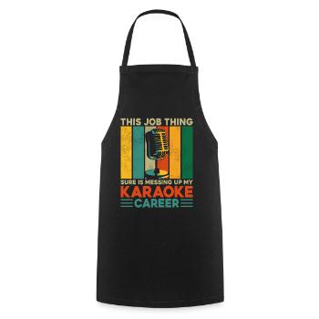 Karaoke Singer Retro Vintage This - Kochschürze - Schwarz - Vorne - AI Model Male 185 dark (185cm)