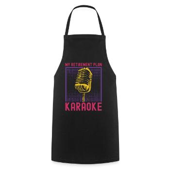 Karaoke Singer Retired My - Kochschürze - Schwarz - Vorne - AI Model Male 185 dark (185cm)
