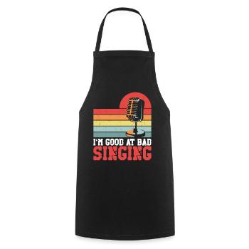 Karaoke Singer Retro Vintage I'm - Kochschürze - Schwarz - Vorne - AI Model Male 185 dark (185cm)