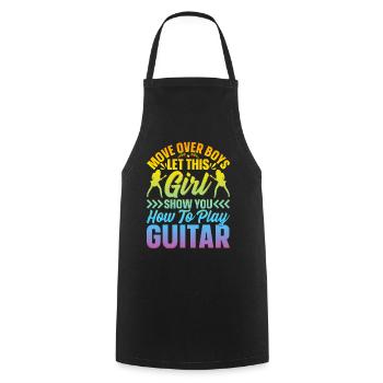 Guitar Player Girls Guitarist - Funny Guitar Playe - Kochschürze - Schwarz - Vorne - AI Model Male 185 dark (185cm)
