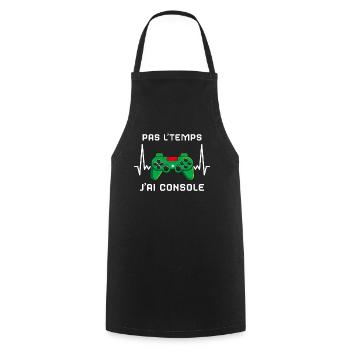 Pas L'Temps J'ai Console cadeau Gamer - Tablier de cuisine - noir - Devant - AI Model Male 185 dark (185cm)