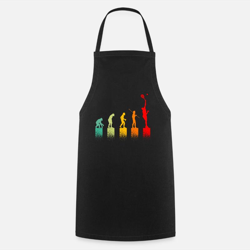 Evolution Tennisman idee passionate gift of tenni - Cooking Apron - black
