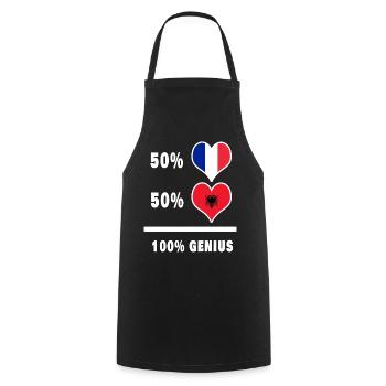 Albania and France 100% genius - Cooking Apron - black - Front - AI Model Male 185 dark (185cm)